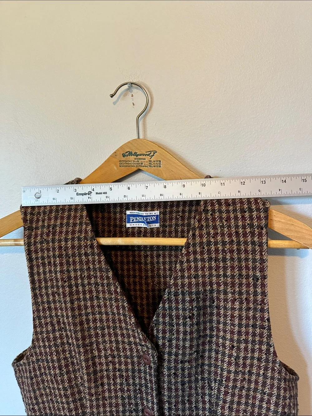 Pendleton Vintage Houndstooth Wool Midi Dress Size 8 Autumn Wedding Office Wear - Picture 11 of 15